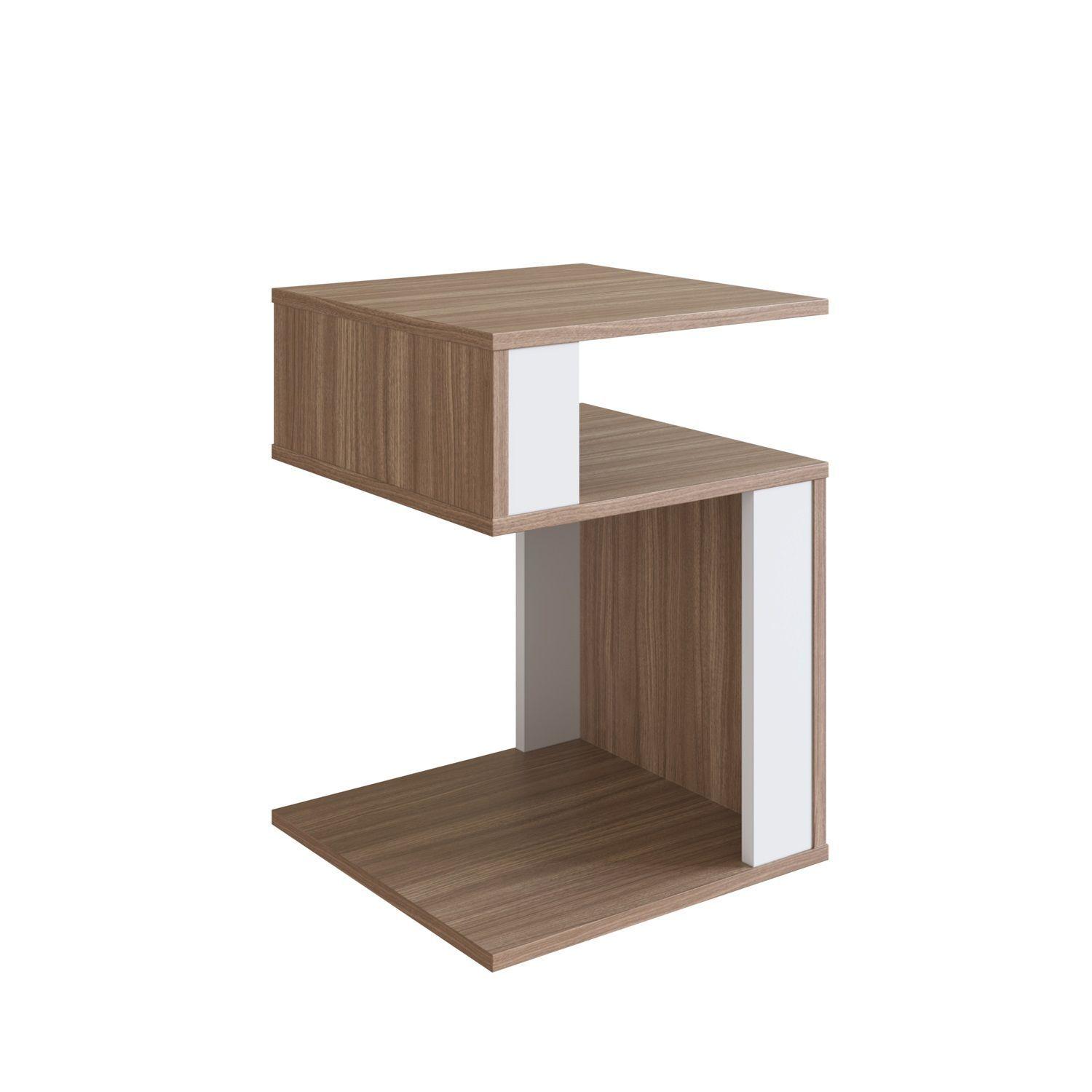 Mesa lateral Nova Castaño Blanco B74.087-0