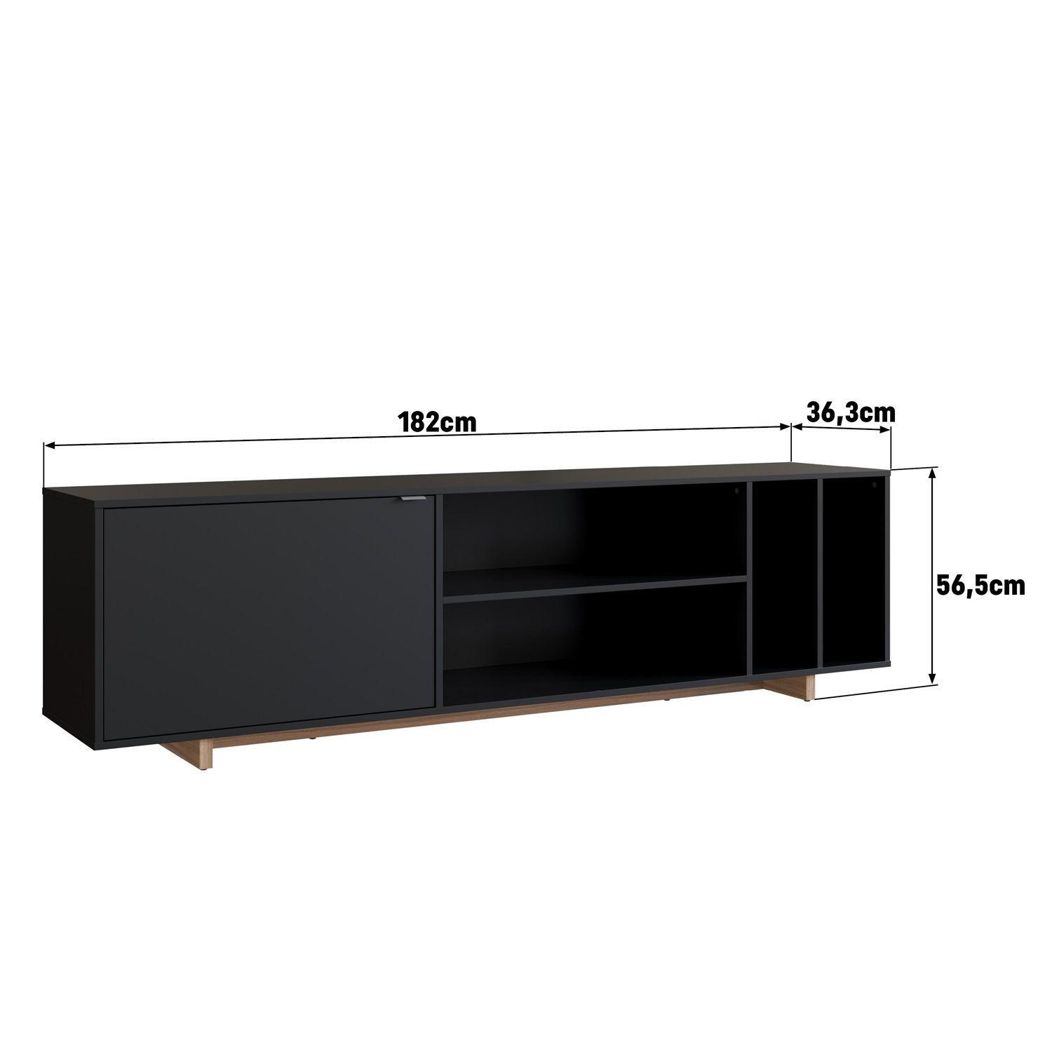Rack Buffet Nova 1 Puerta 4 Divisiones Negro B84.088-3