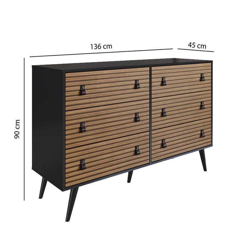 Comoda amber 6 gavetas darkwood-2