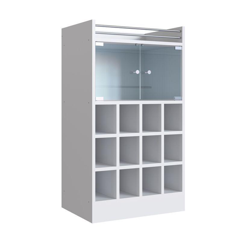 Bar havai 12 botellas con puerta de vidrio blanco-0