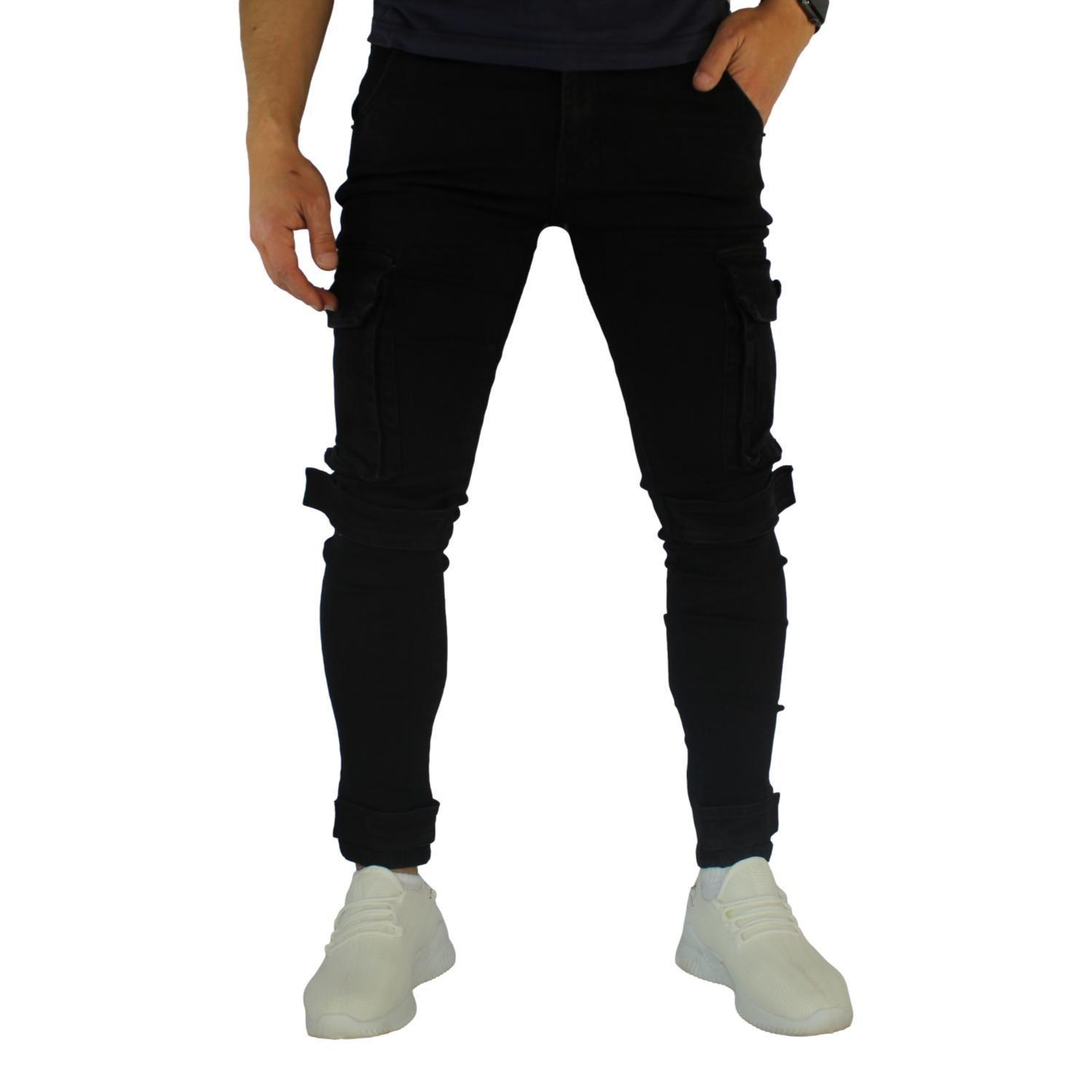 Jeans Cargo Pitillo Hombre-0
