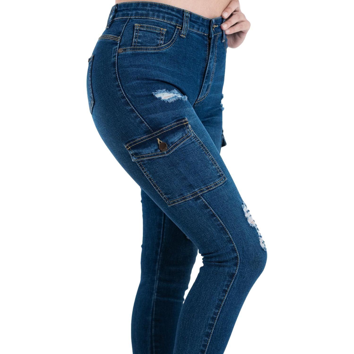 Jogger Cargo Jeans Destroyed Mujer -2