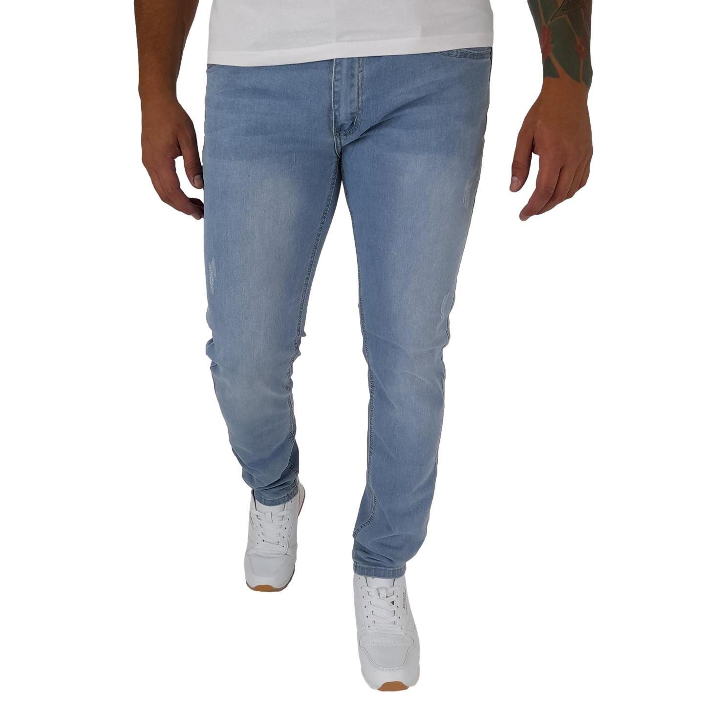 Pantalón Jeans Slim Fit Celeste Mosaico-1