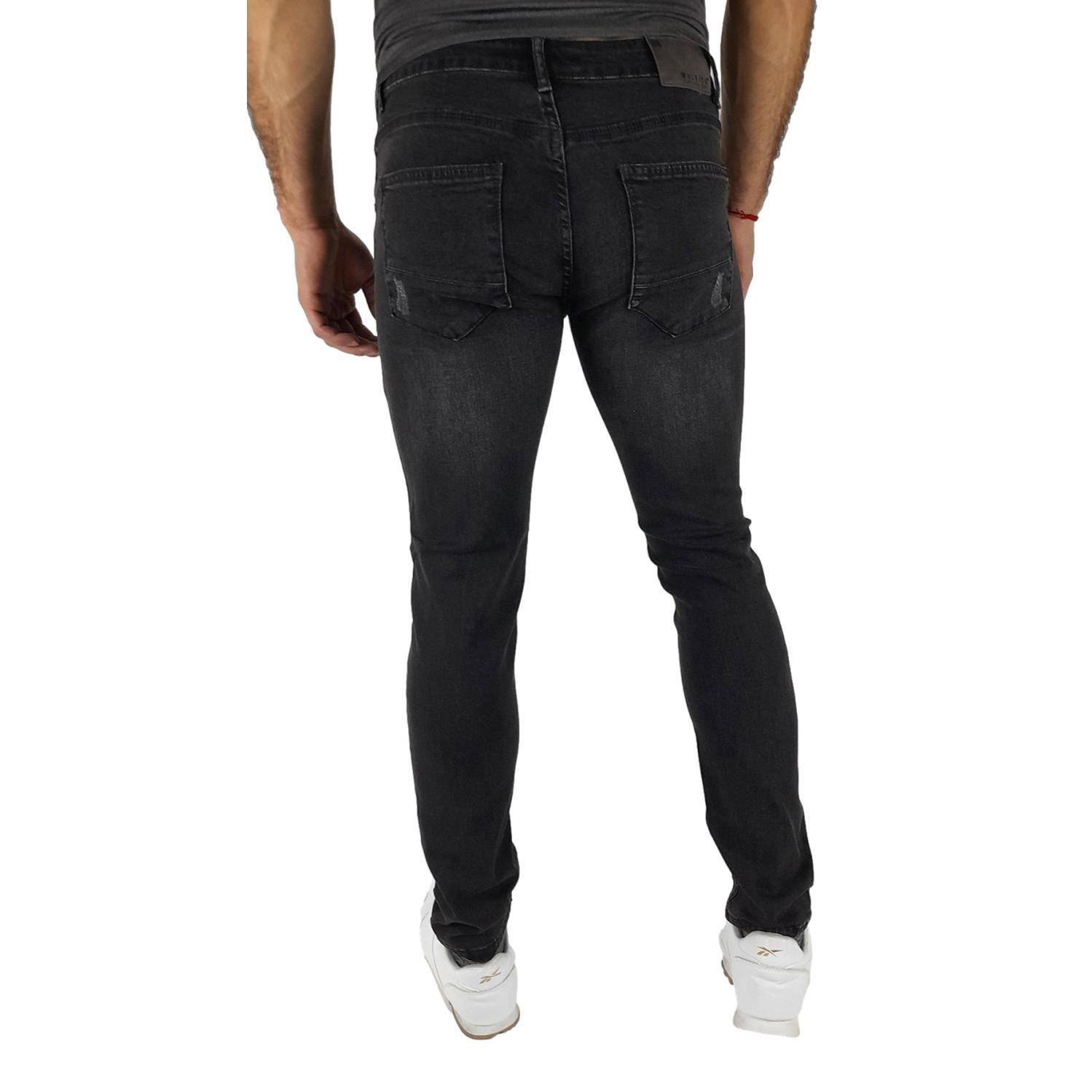 Jeans Slim Fit Negro focalizado Mosaico-2