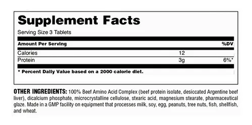 100% BEEF AMINOS 400 TABLETAS. -1