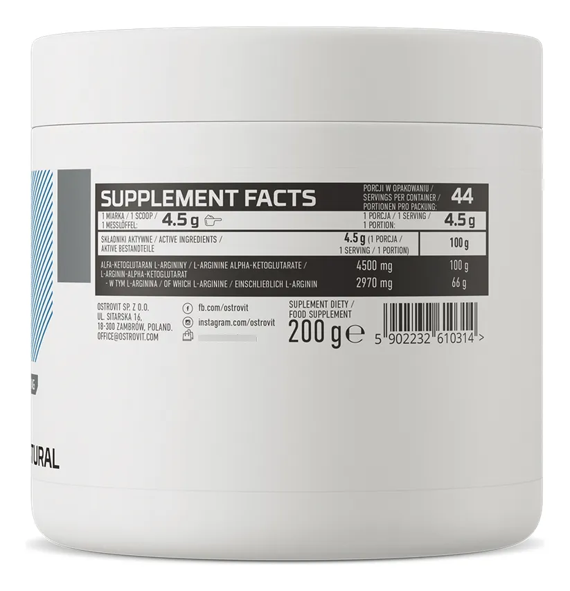Arginina AKG  Pura En Polvo 200g -1