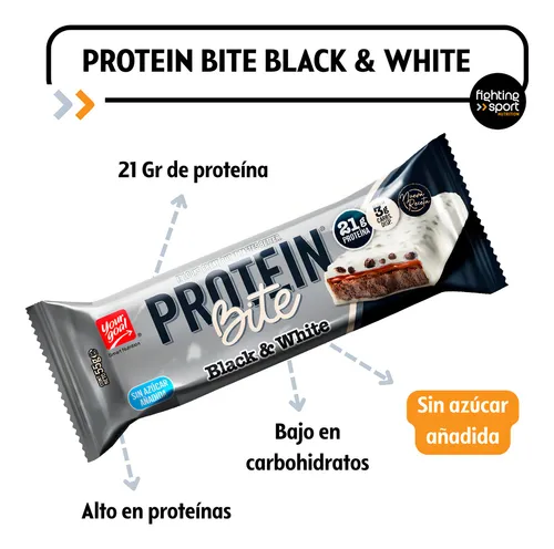Barras de Proteina Protein Bite Black & White Pack 4 barritas 55g-4