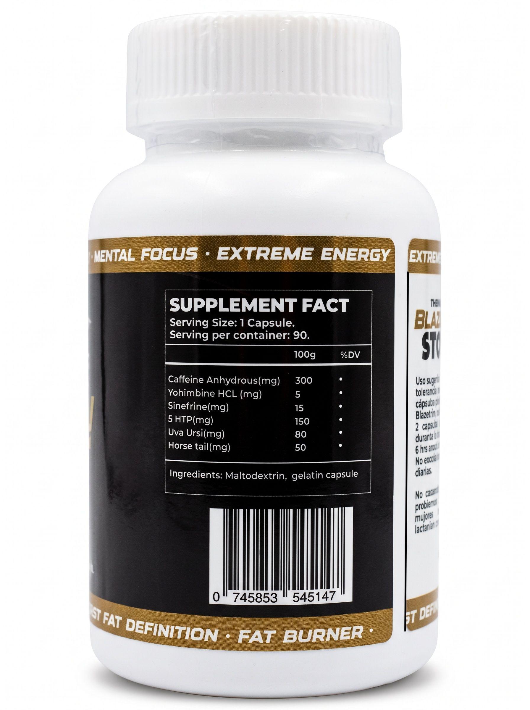Body Stone BlazeTrim 90 Cápsulas Suplemento Termogénico con Cafeína-1