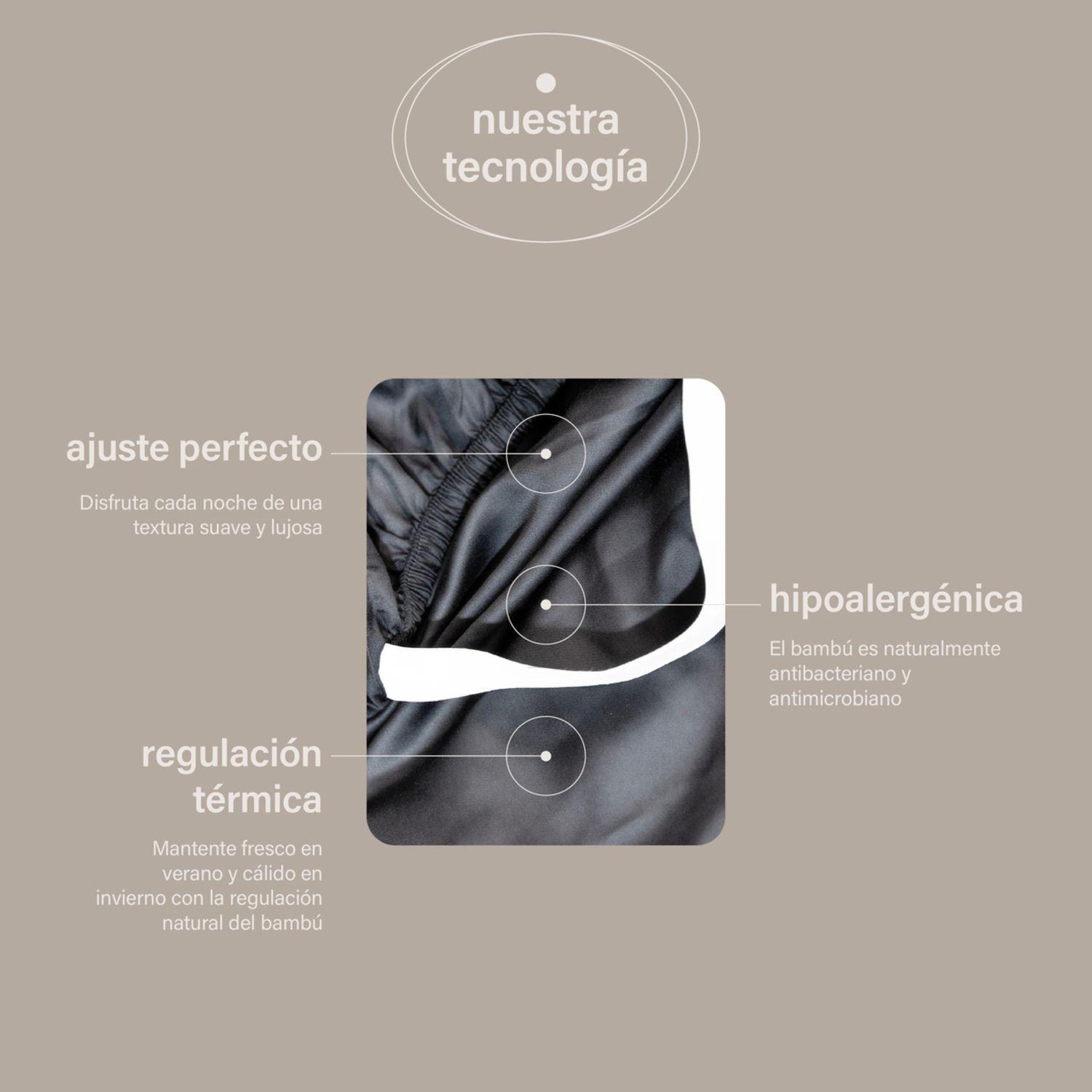 Sábana Bajera Premium 2 Plazas 100% Bambú Orgánico 300 Hilos Ultra Suave-3