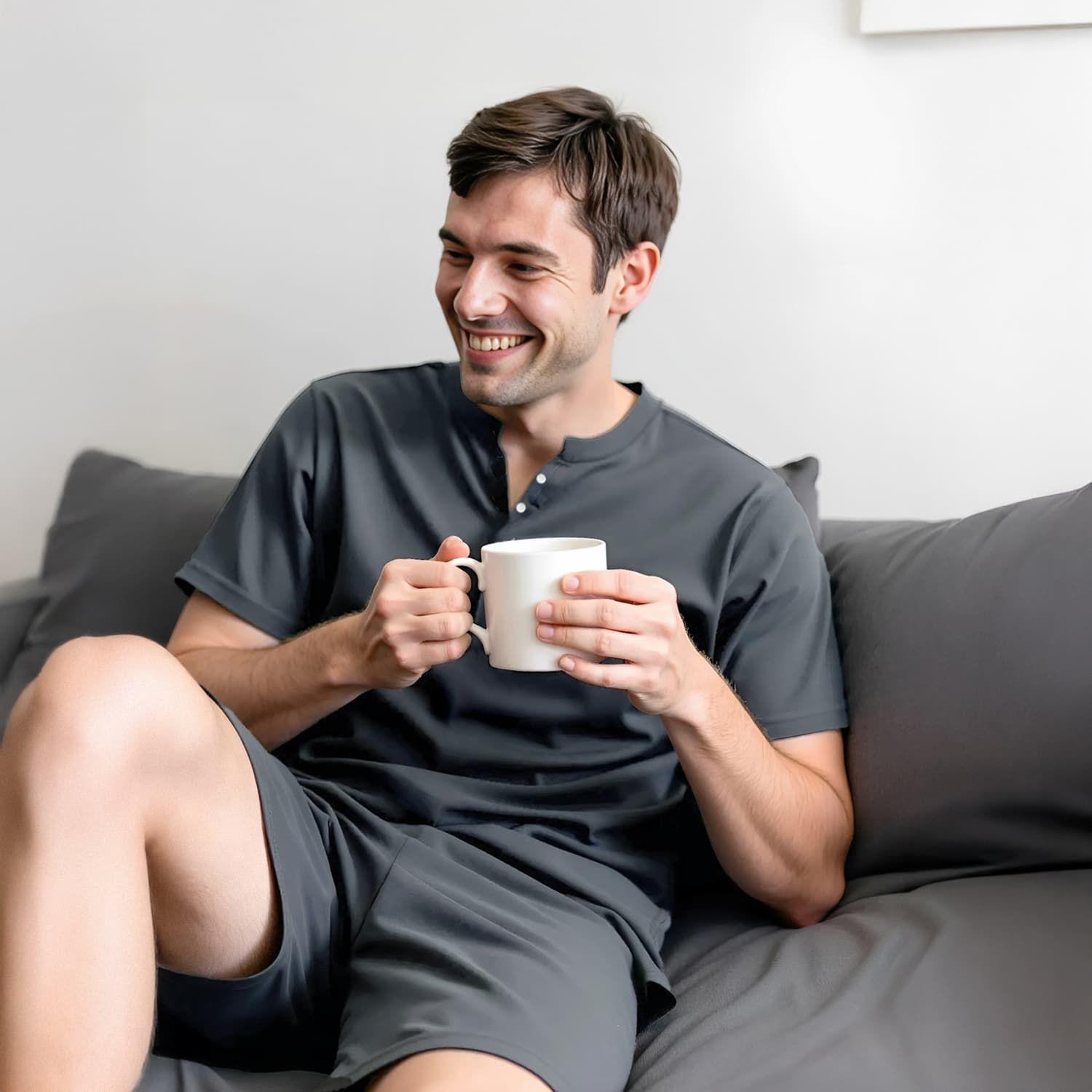 Set Pijama Corto Hombre 100% Bambú Ultrasuave-1