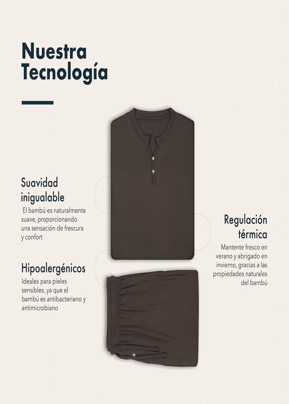 Set Pijama Corto Hombre 100% Bambú Ultrasuave-2