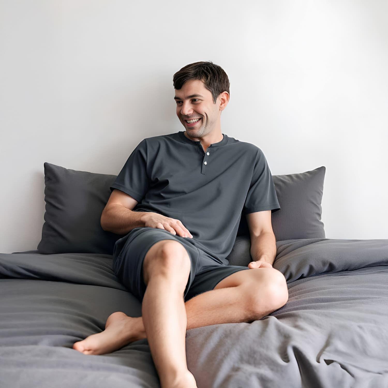 Set Pijama Corto Hombre 100% Bambú Ultrasuave-3