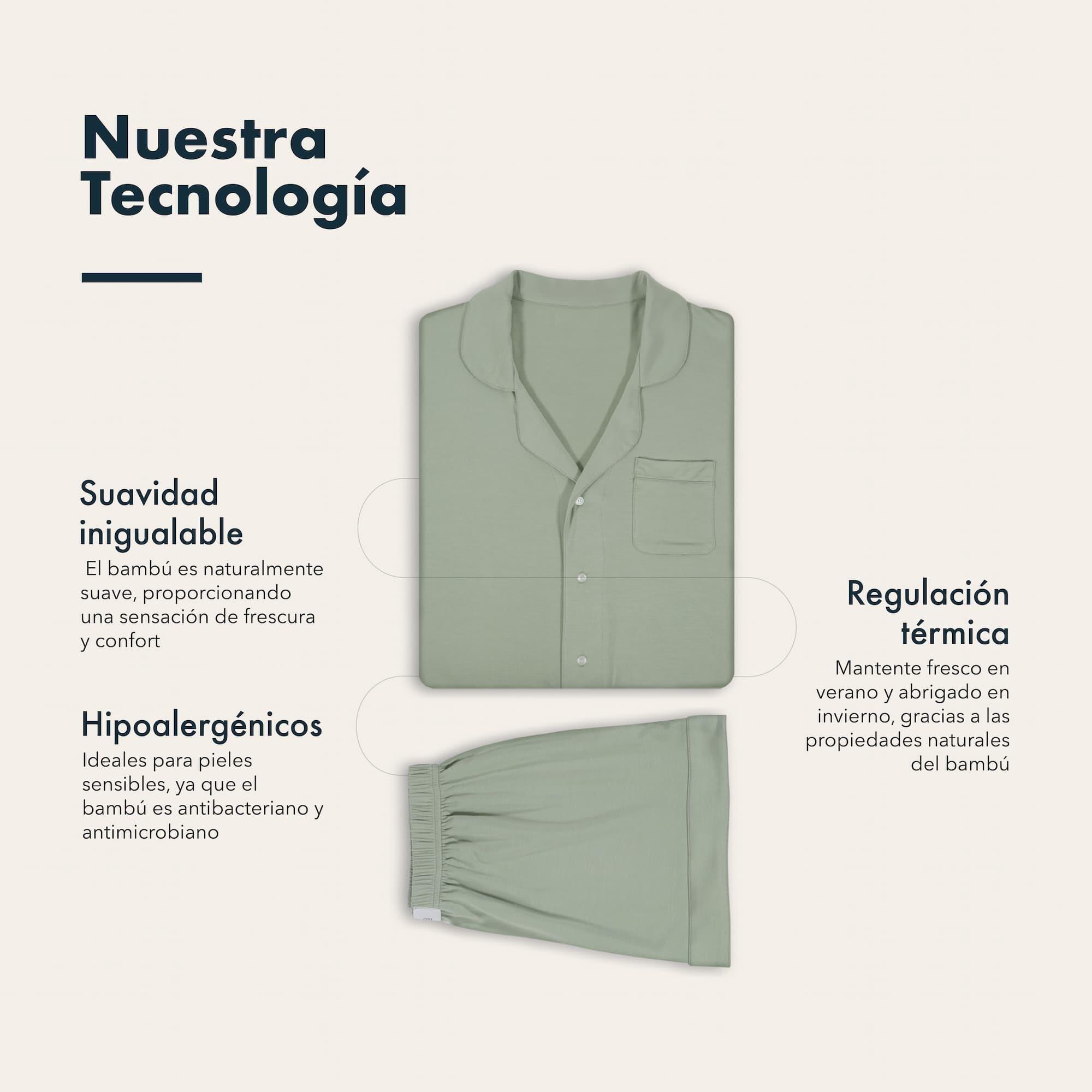 Set Pijama Corto Hombre 100% Bambú Ultrasuave-2