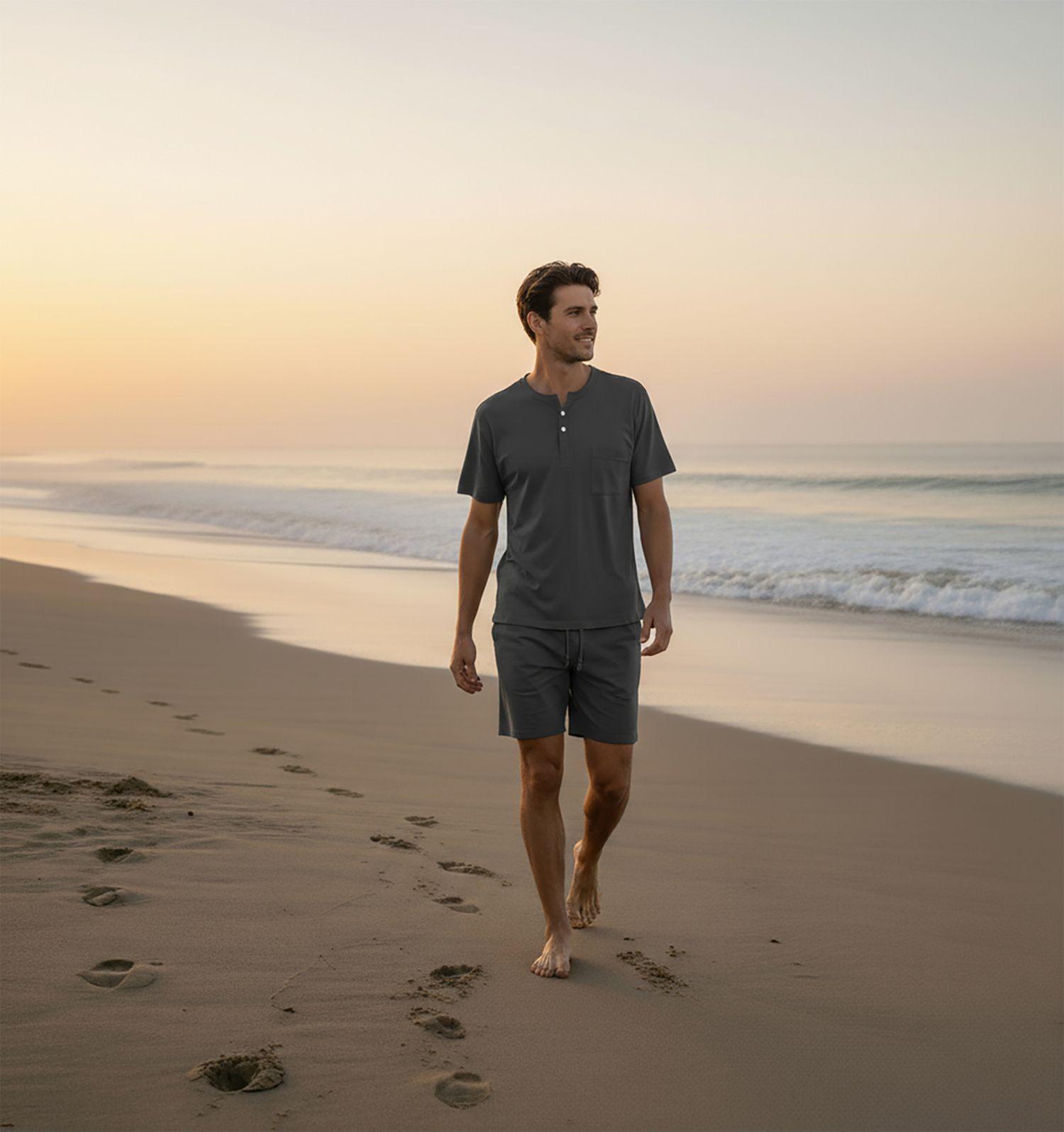 Set Pijama Corto Hombre 100% Bambú Ultrasuave-1