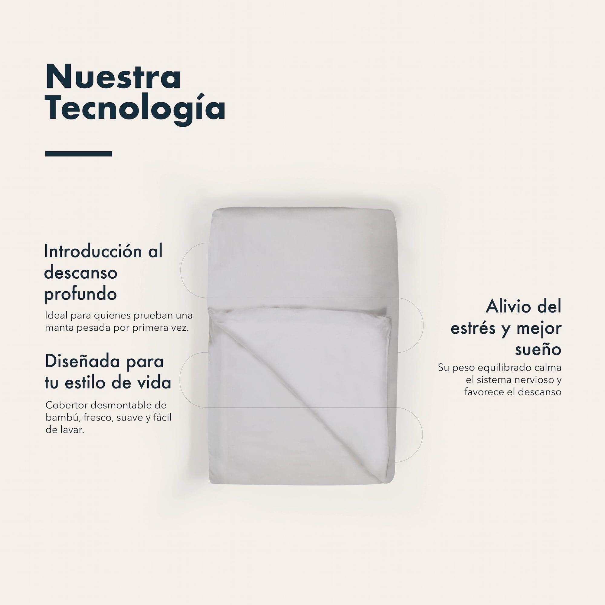 Manta Pesada + Cobertor Bambú 1/1,5 Plazas 7 Kg Antiestrés-2