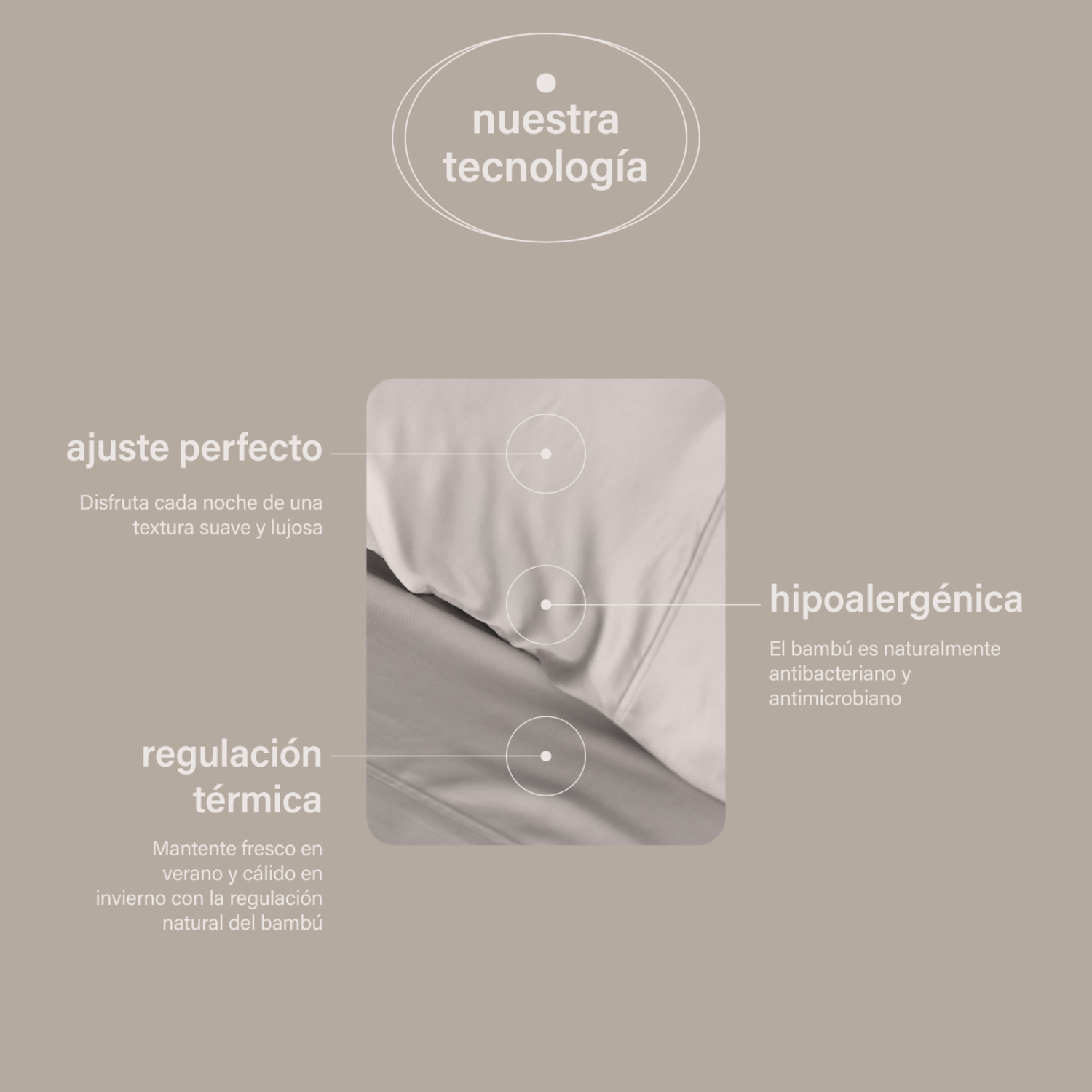 Set 2 Fundas Almohada 50x90 100% Bambú Orgánico Hipoalergénicas y Suaves Gris-3