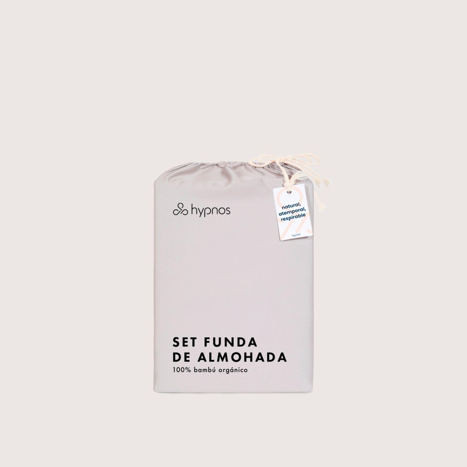 Set 2 Fundas Almohada 50x90 100% Bambú Orgánico Hipoalergénicas y Suaves Gris-5