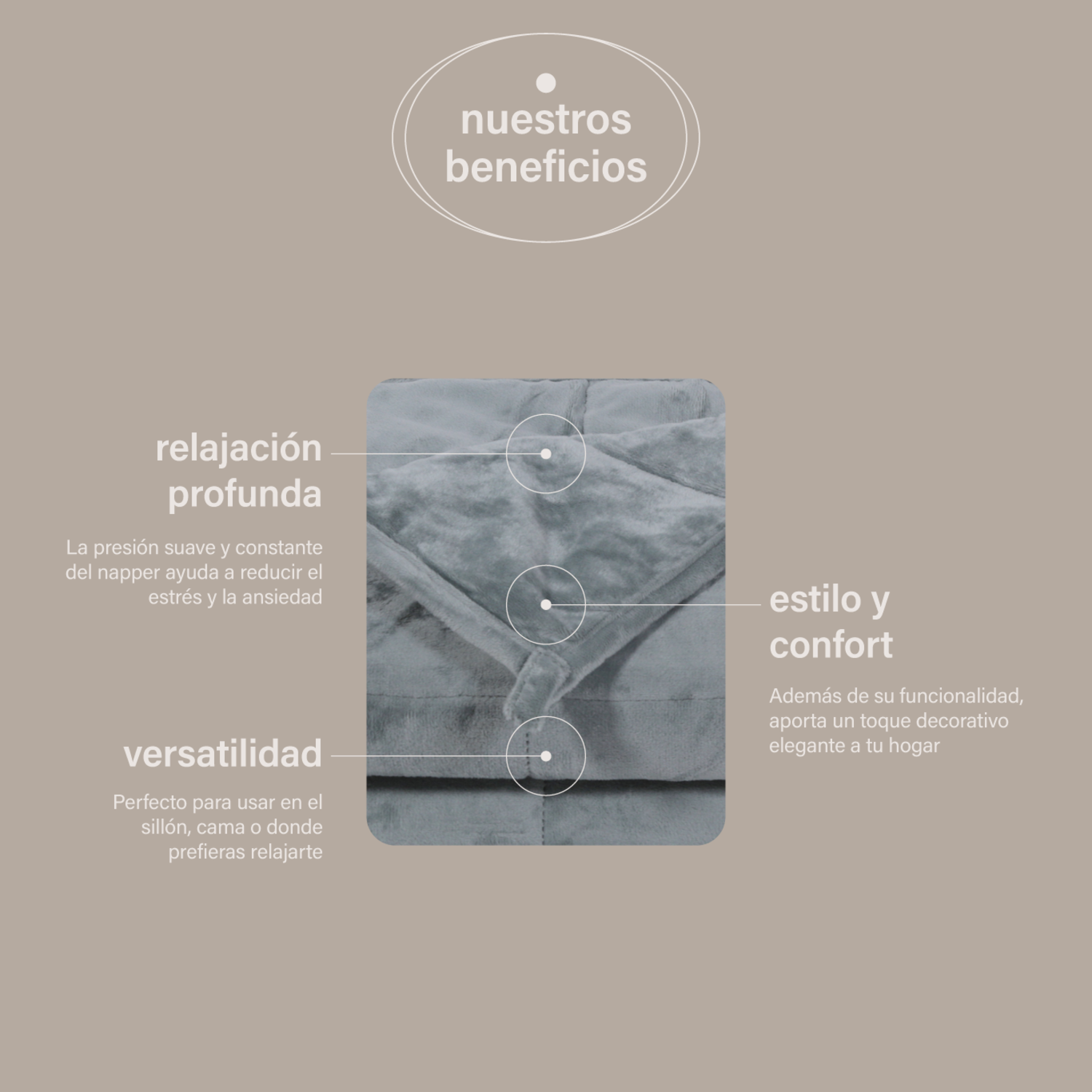 Frazada Pesada Minky Antiestrés Mejora el Sueño-2