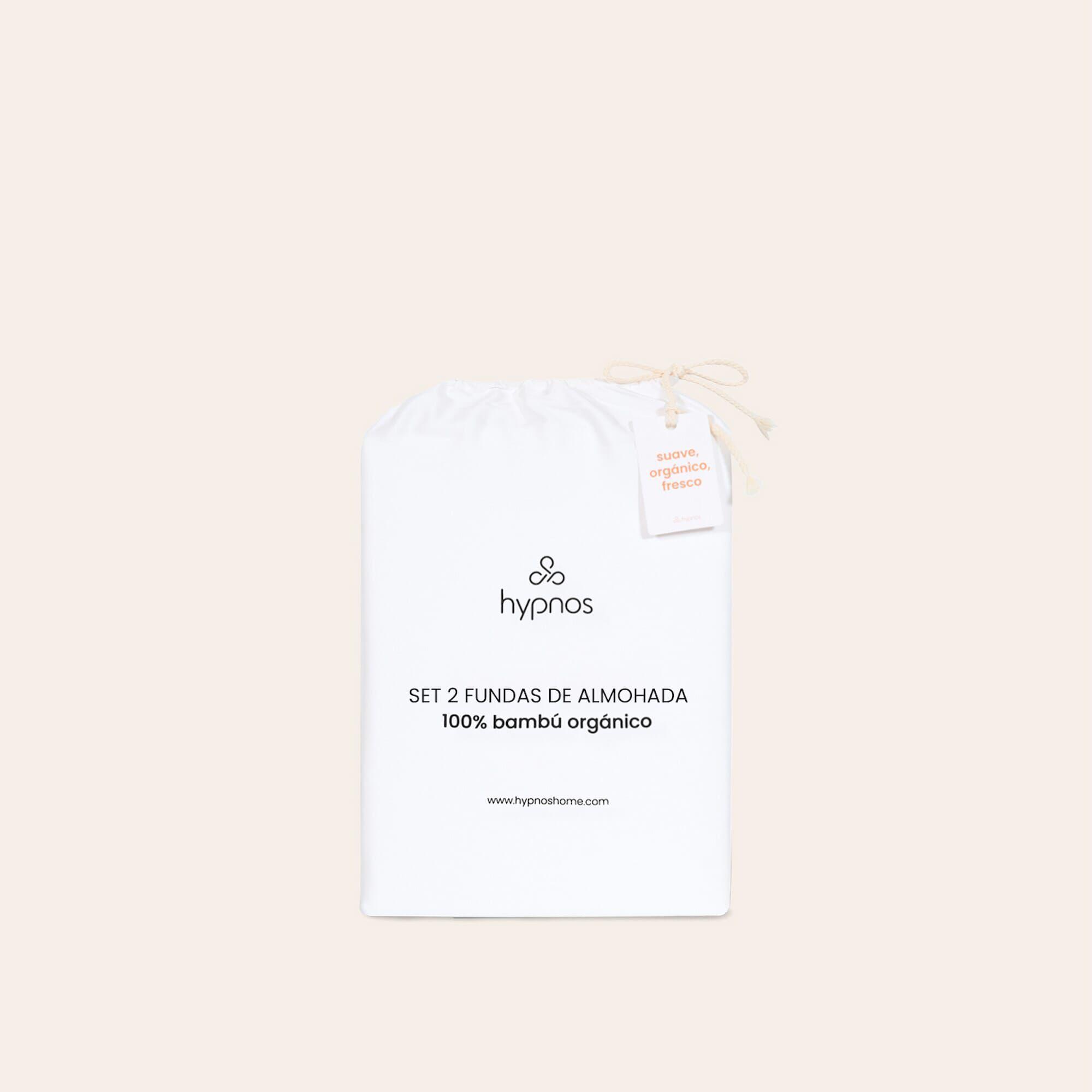 Set 2 Fundas Almohada 50x70 100% Bambú Orgánico Hipoalergénicas y Suaves Blanco-3