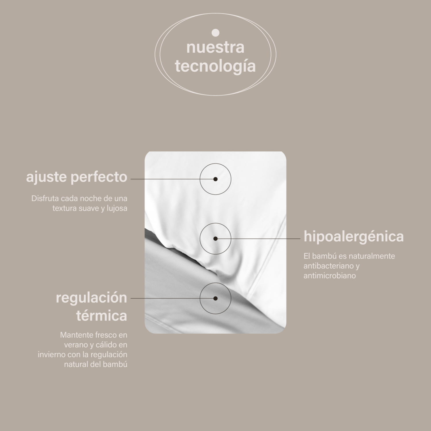 Set 2 Fundas Almohada 50x70 100% Bambú Orgánico Hipoalergénicas y Suaves Blanco-3