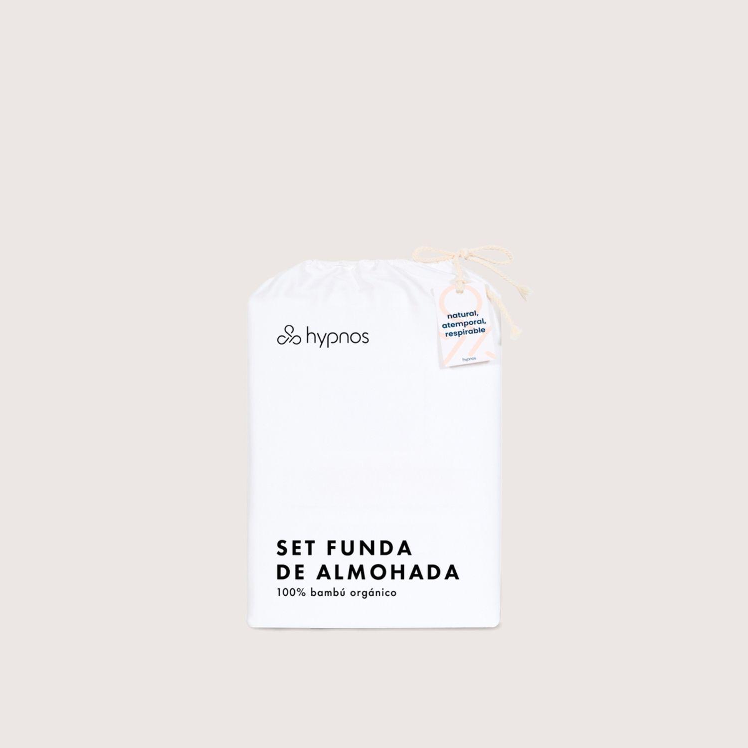 Set 2 Fundas Almohada 50x70 100% Bambú Orgánico Hipoalergénicas y Suaves Blanco-5
