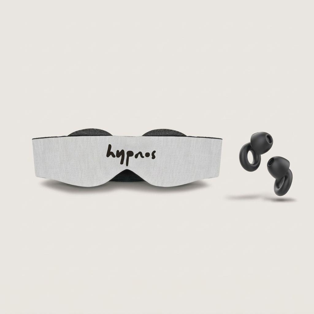 Pack Dulces Sueños | Antifaz Gris y Tapones Negro | Hypnos-0