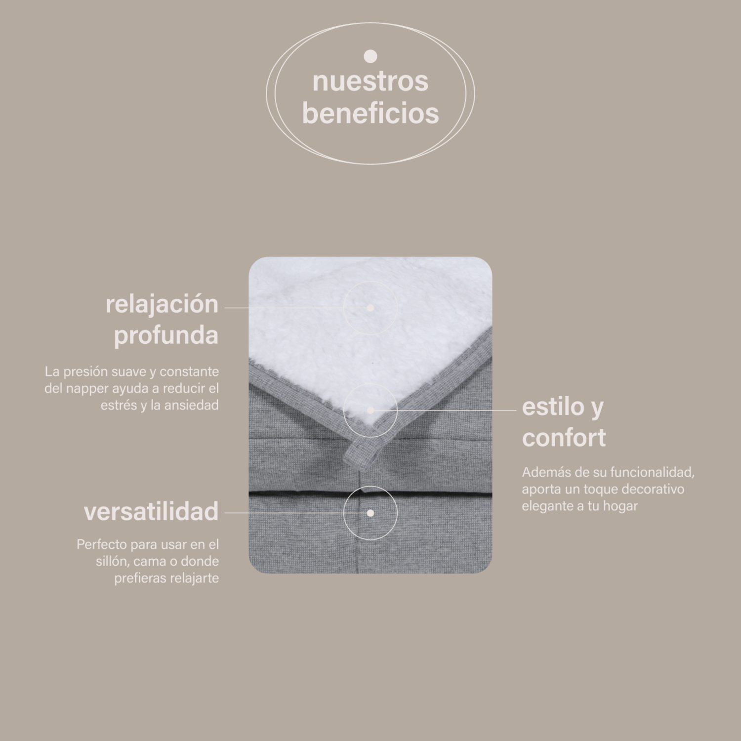 Frazada Pesada Algodón Orgánico-Sherpa Antiestrés Mejora el Sueño-2