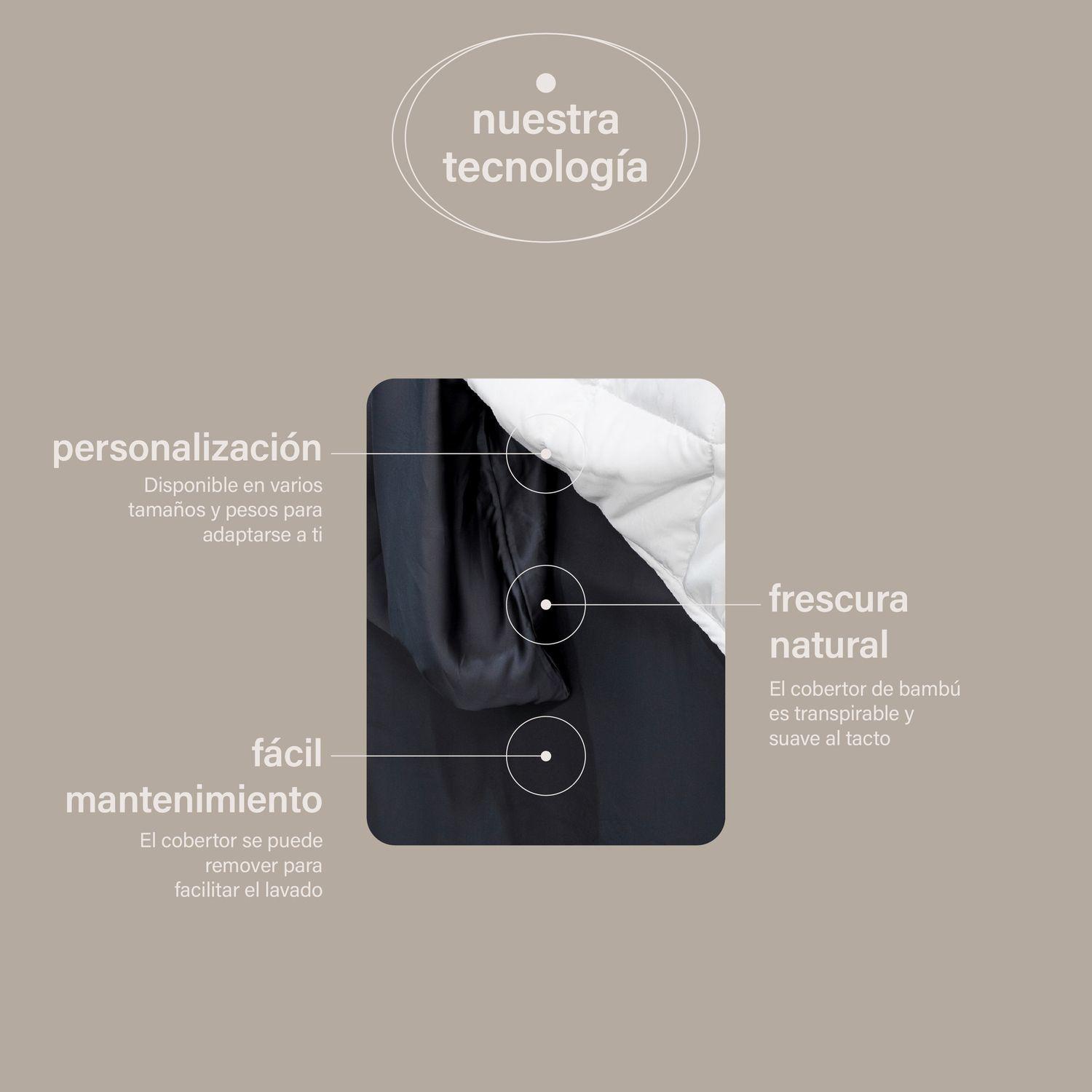 Manta Pesada Premium + Cobertor Bambú 1/1,5 Plazas 9 Kg Antiestrés-3