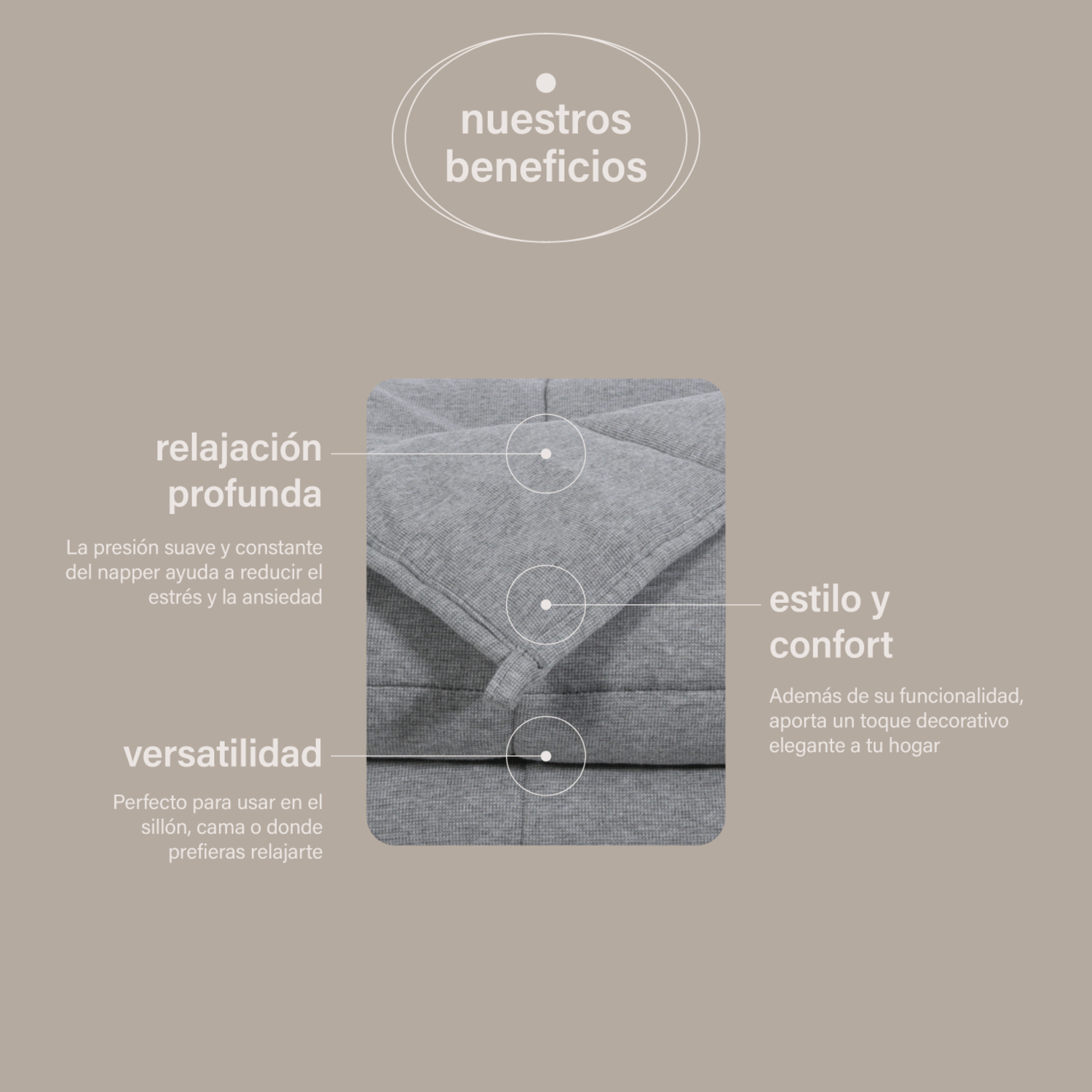 Frazada Pesada Algodón Orgánico Antiestrés Mejora el Sueño-2