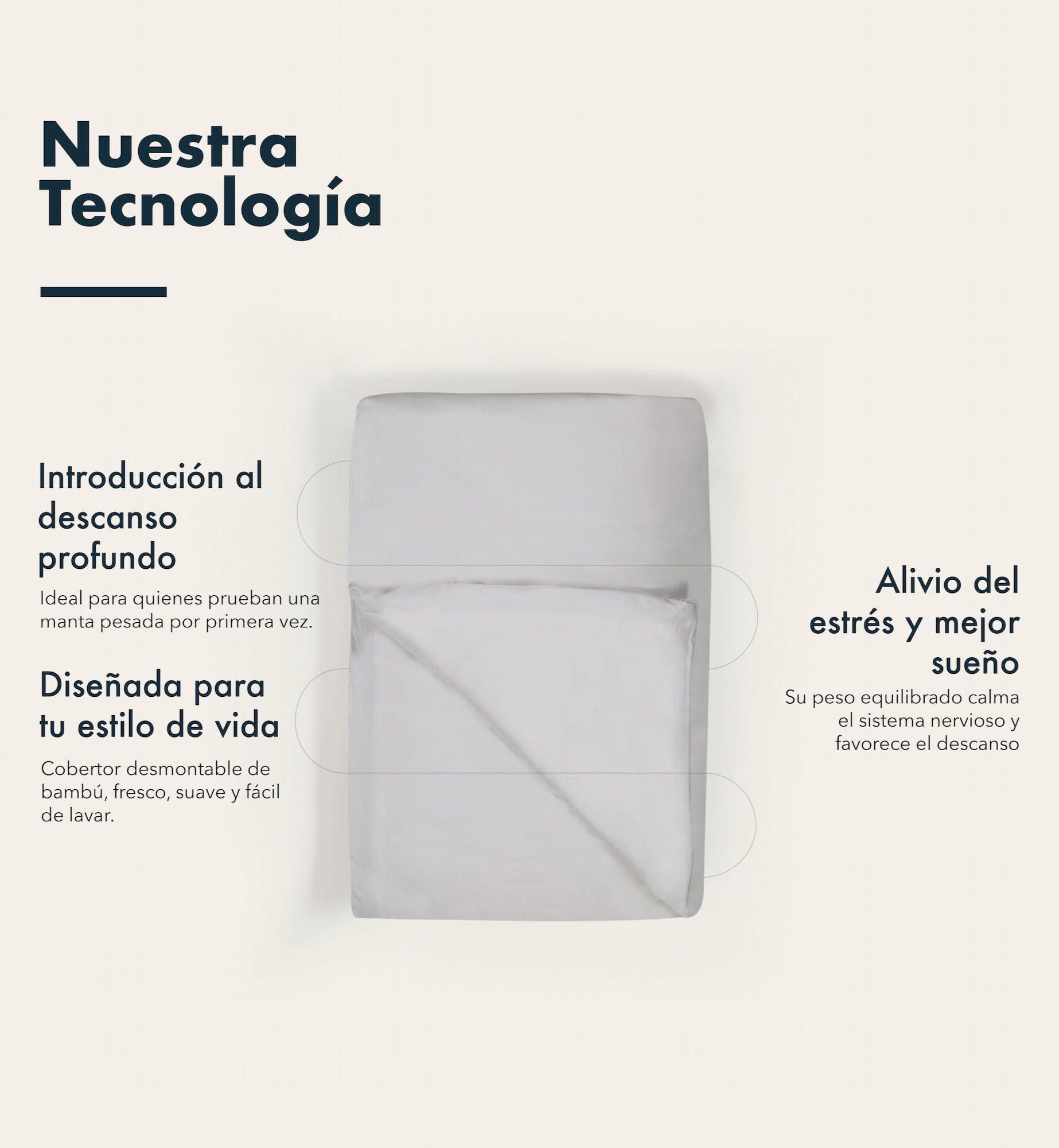 Manta Pesada + Cobertor Bambú 1/1,5 Plazas 9 Kg Antiestrés-2