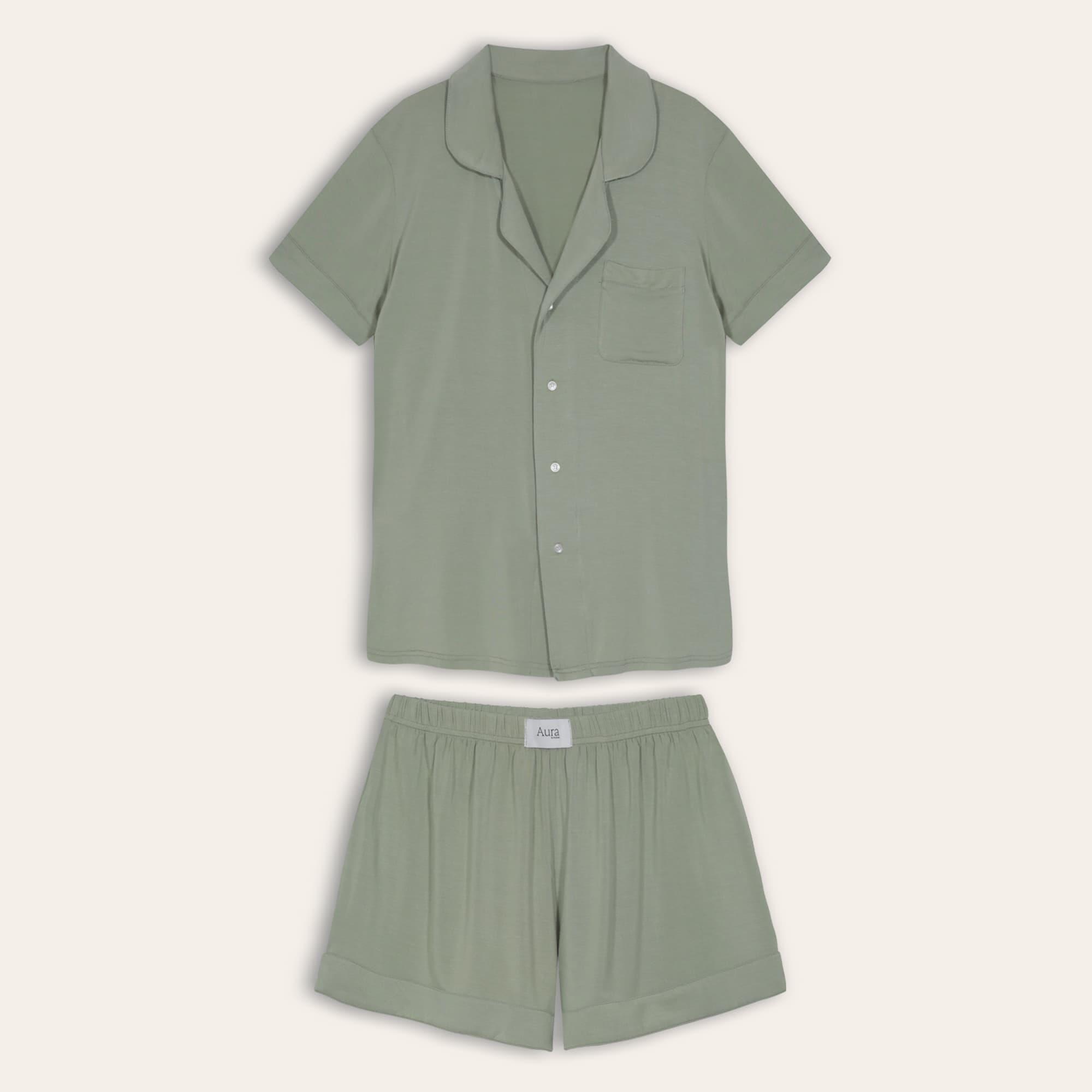 Set Pijama Mujer - Corto - 100% Bambú - Fresco y Suave - Verde - Talla  L - Hypnos-0