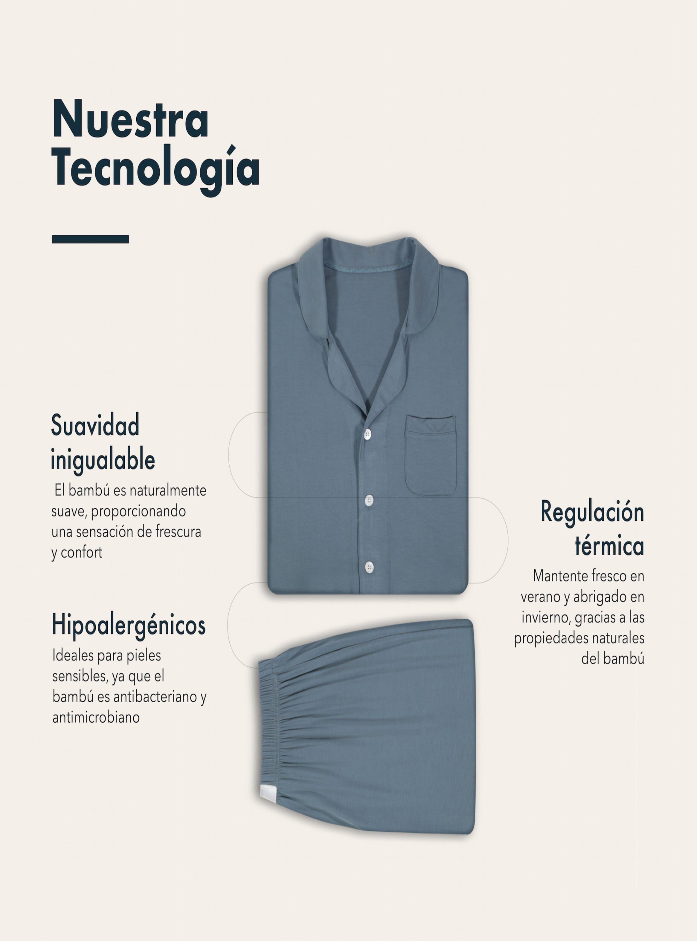Set Pijama Largo Mujer 100% Bambú Ultrasuave-2