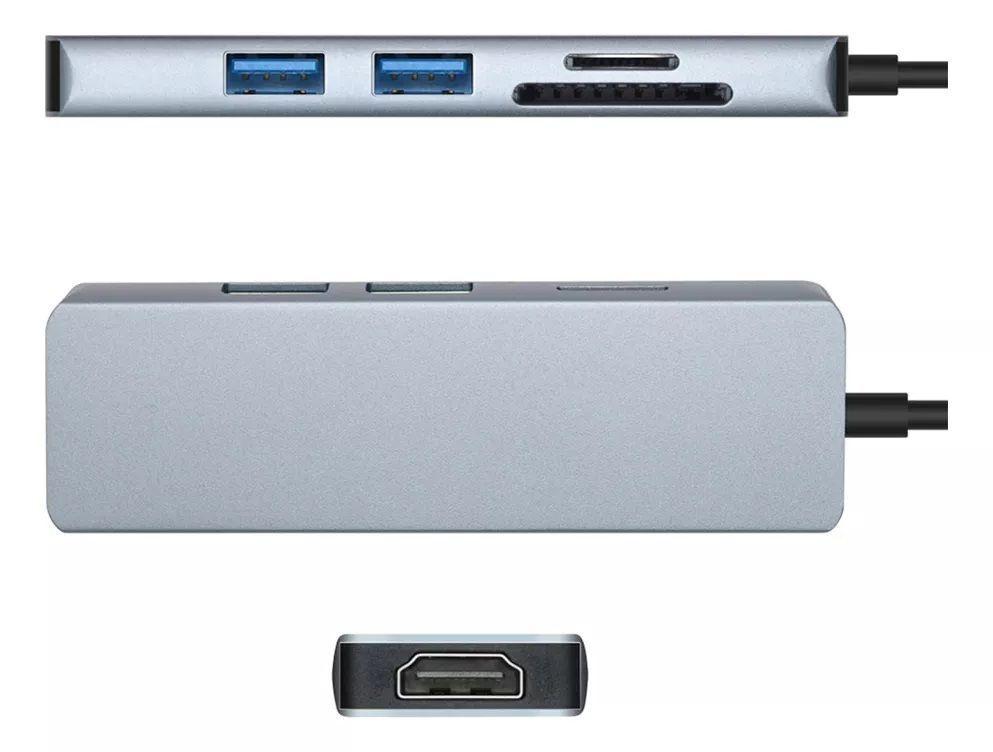 Adaptador Hub Type C 5 En 1 Usb 3.0 Hdmi 4k Multipuerto Usb-3