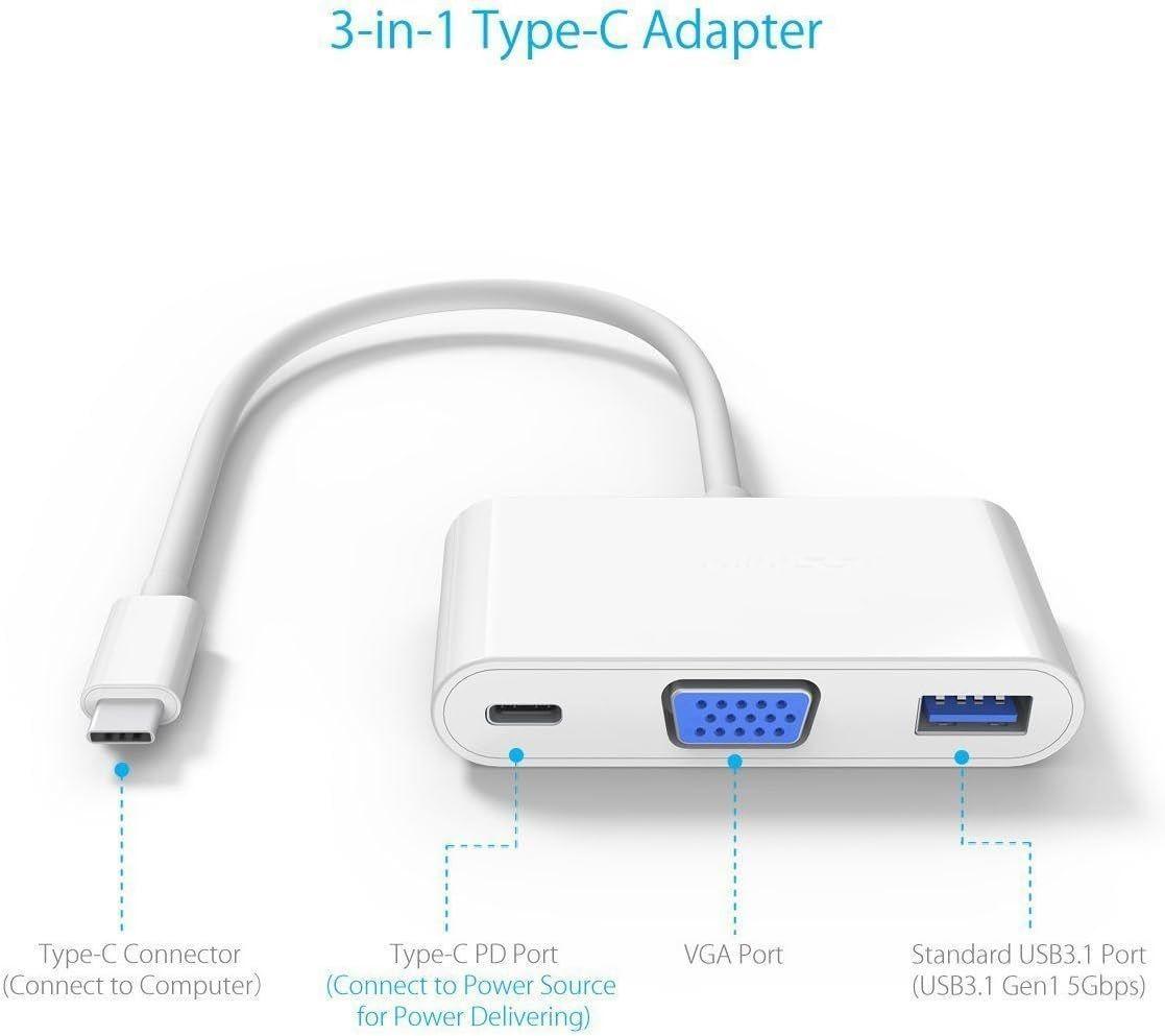 Adaptador Hub Tipo C Usb C A Vga 4k Usb 3.1 Tipo C Notebook-5