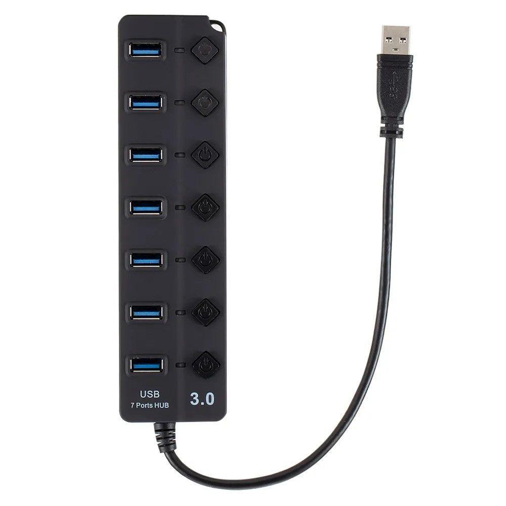 Hub 7 Puertos Multi Usb 3.0 Indicador Luz Led Hub De Datos-3