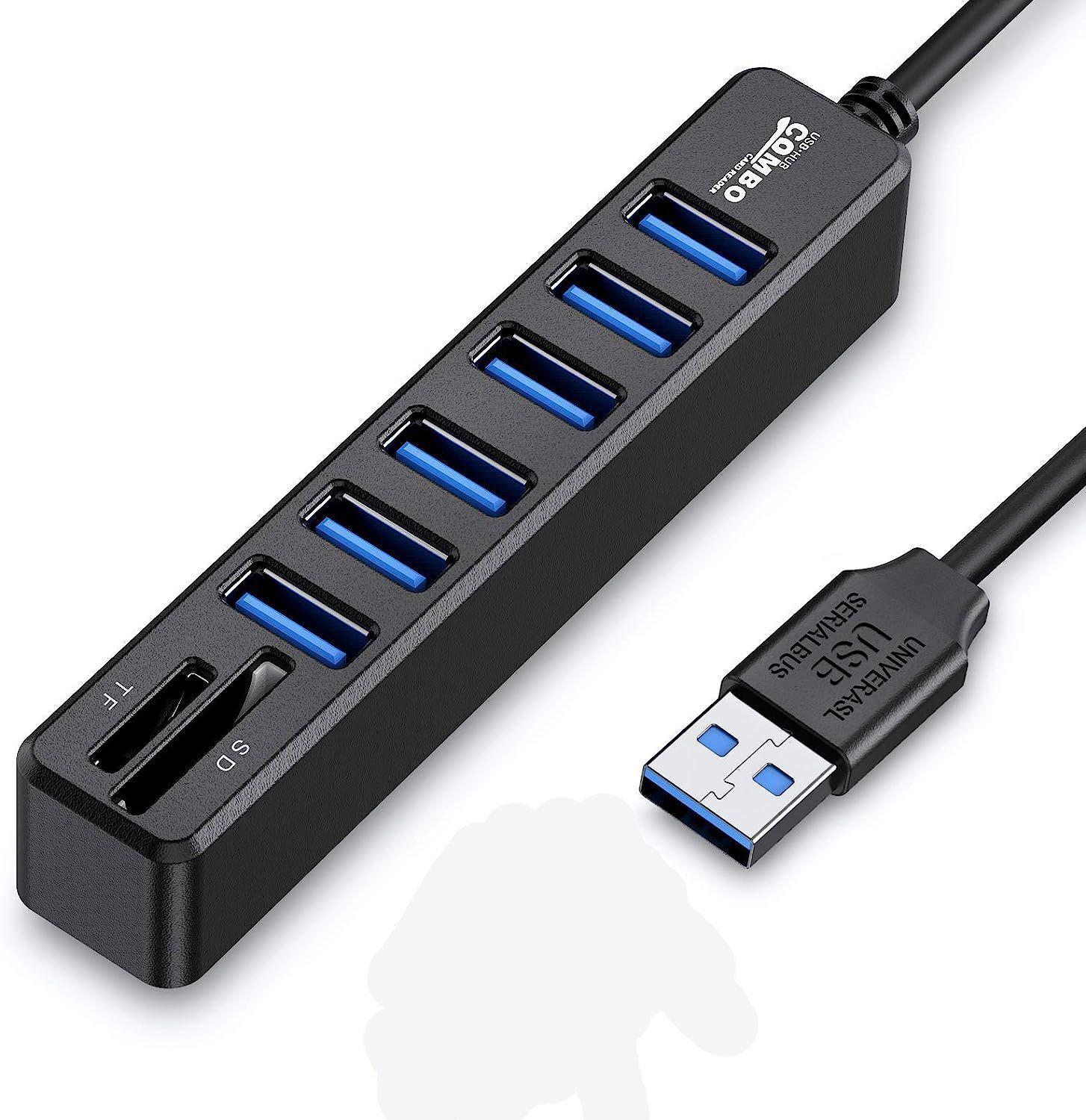 Hub 6 Puertos Multi Usb 3.0 Adaptador Con Lector Tarjeta Sd-0