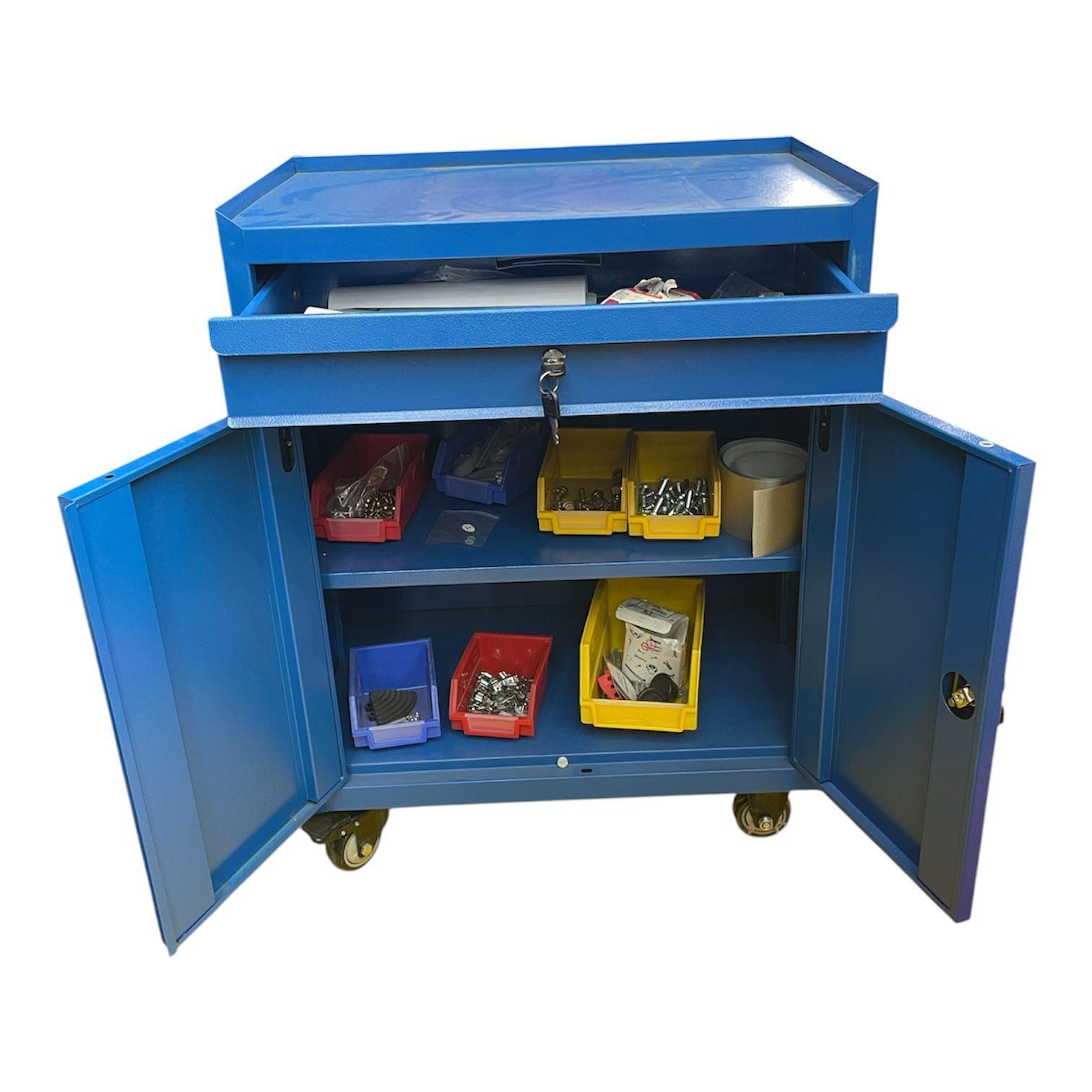 Carro Porta Herramientas 1 Cajon con ruedas azul-3