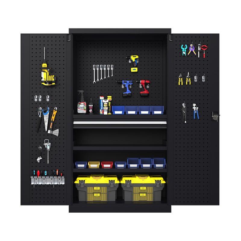 Mueble Gabinete Estante Armario para Herramientas Negro-3