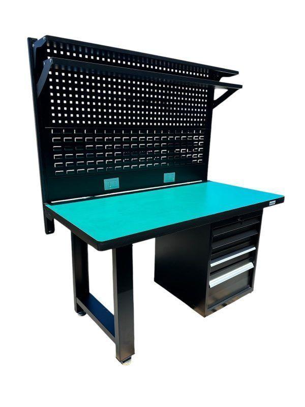 Banco de Trabajo con Respaldo XL Negro-3