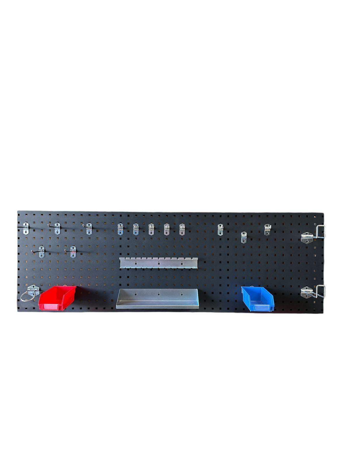 Kit Panel organizador de Herramientas ranurado 150 x 50 cm con accesorios -0