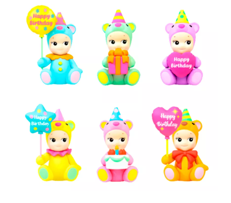 Sonny Angel Happy Birthday Bears - Muñeca Coleccionable 8 Cm-0