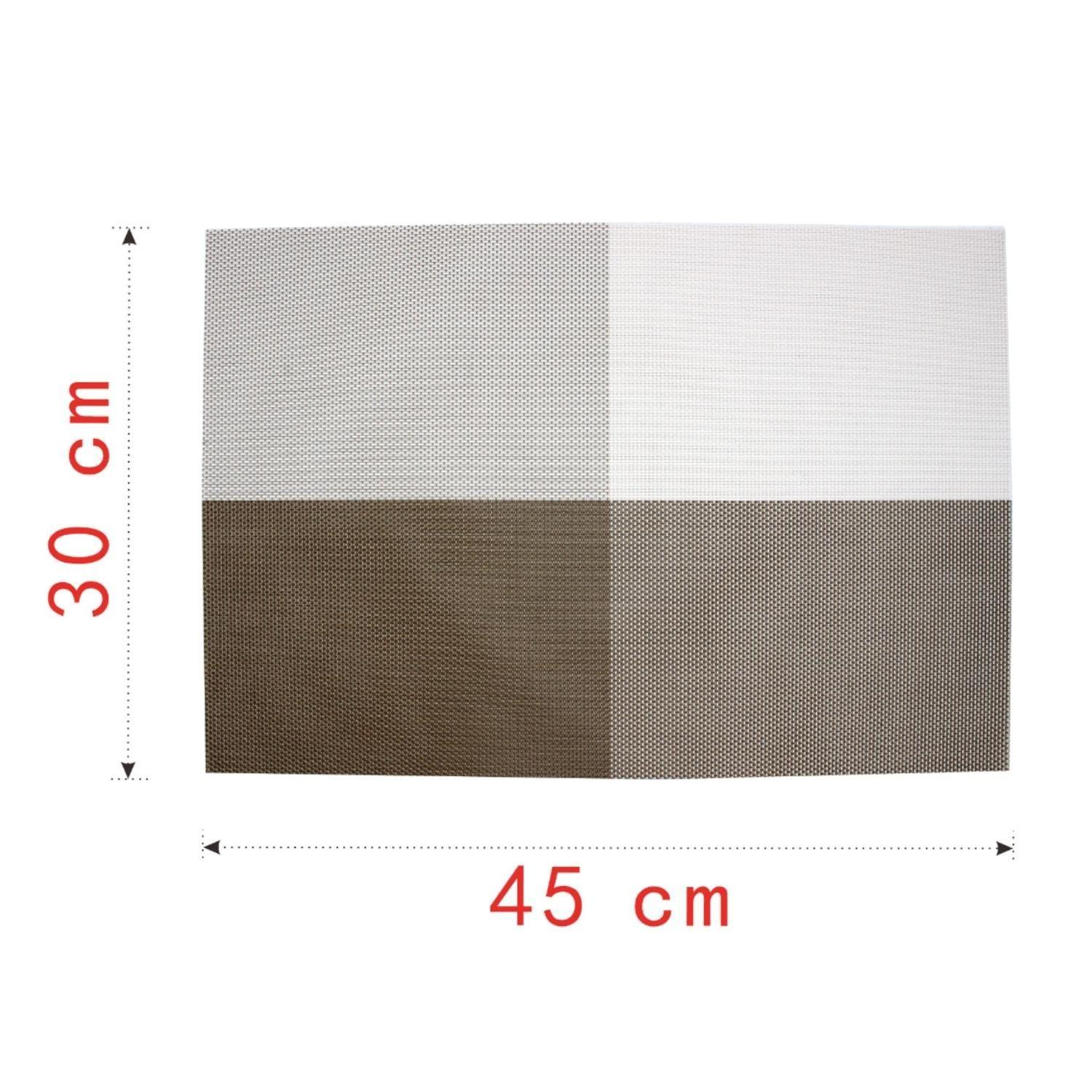 Juego de 6 individuales rectangulares con diseño de cuadros, 30x45 cm-2