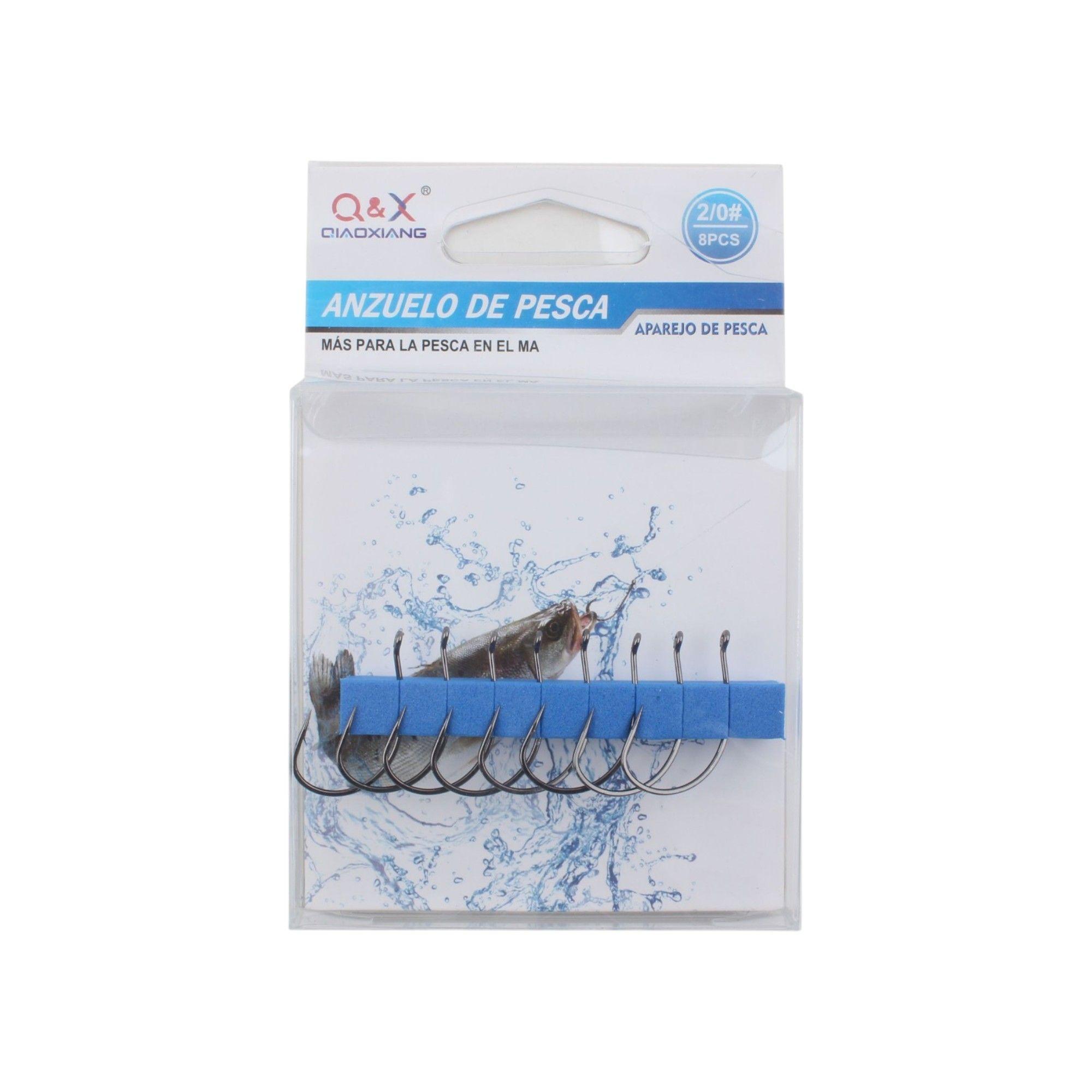 Anzuelos de Pesca con Púas 2/0# | Pack de 8 Unidades | Alta Resistencia para Agua Salada-0