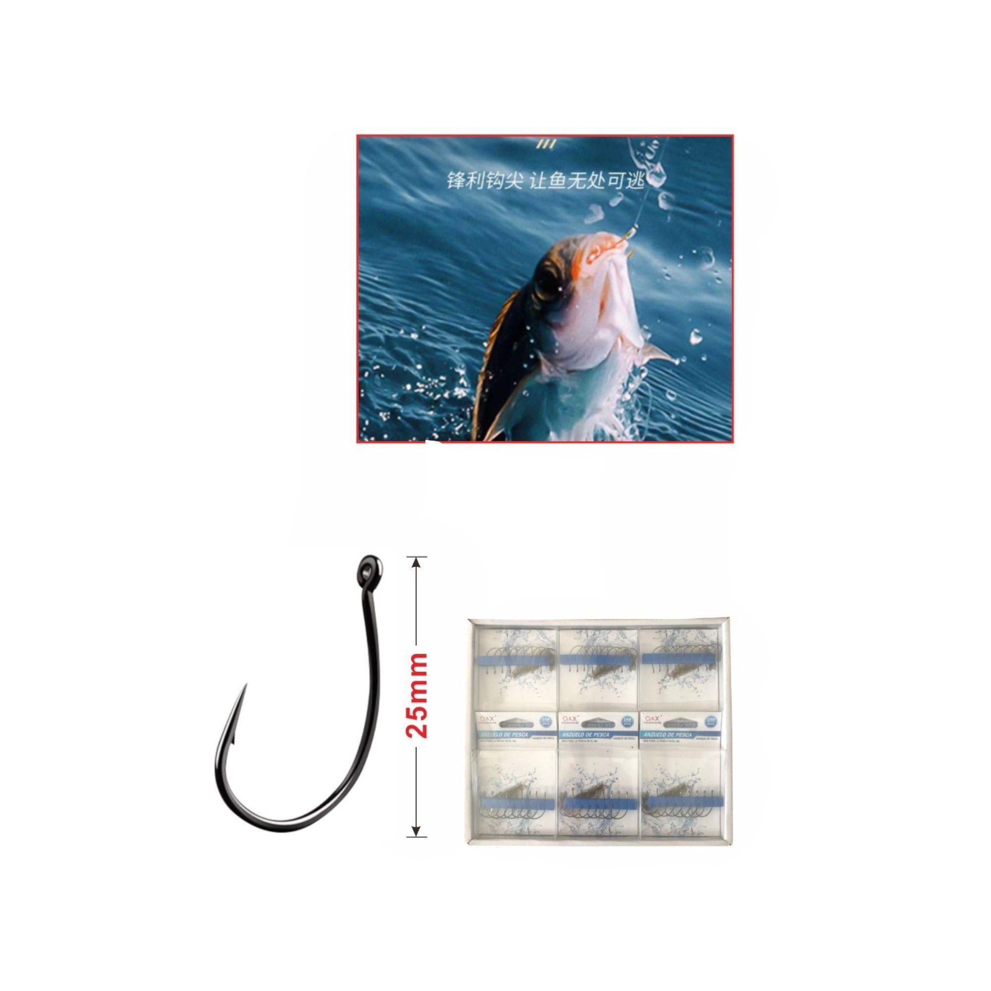 Anzuelos de Pesca con Púas 2/0# | Pack de 8 Unidades | Alta Resistencia para Agua Salada-1