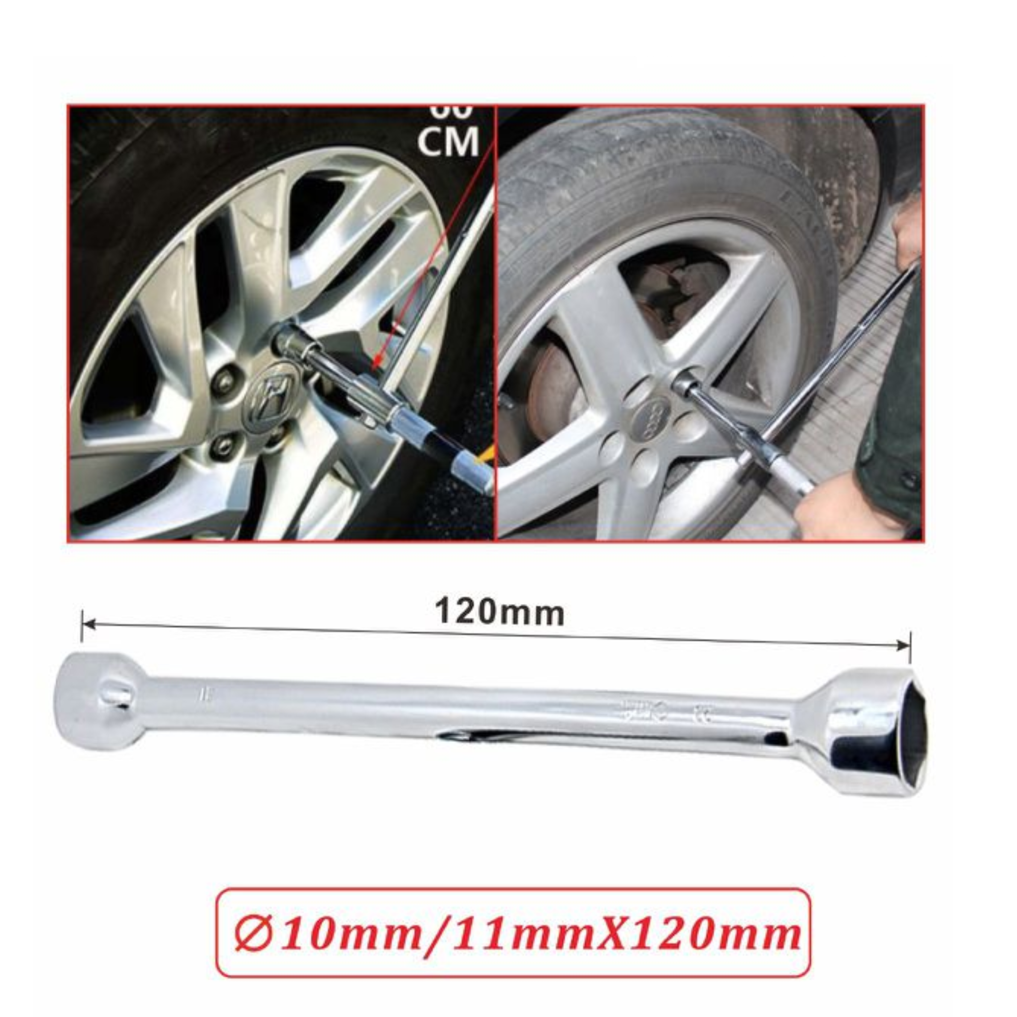 Llave Hexagonal Para Neumáticos 10-11 De 120 Mm-1