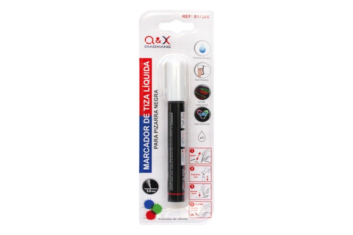Plumón de Tiza Líquida Blanca 5mm – Para Pizarras Negras y Vidrio | Borrable con Paño Húmedo-0