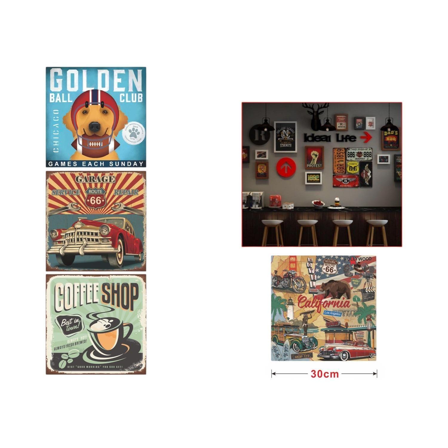 Cuadro de hojalata vintage 30x30 cm-1