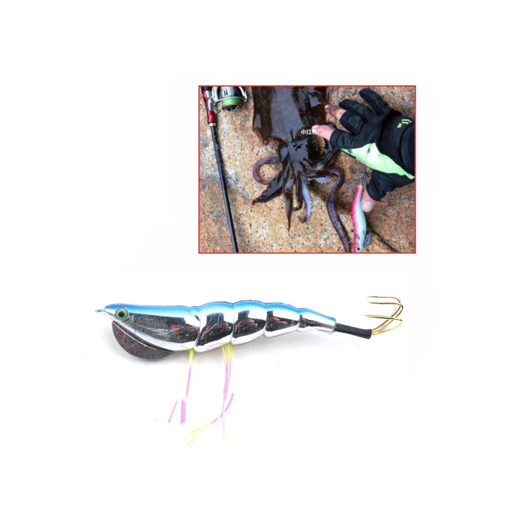 Anzuelo Camarón Galvanizado 5 Garras | Cebo Artificial Metálico para Pesca de Calamar y Pulpo-1