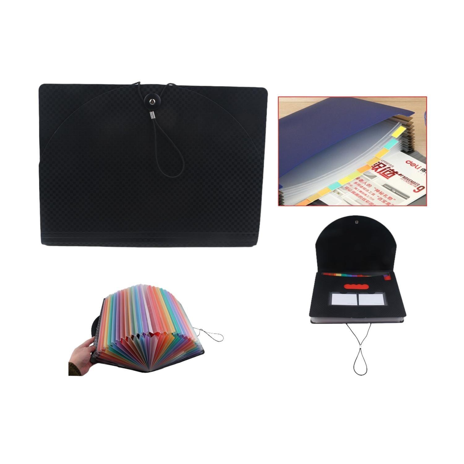 Zy-7005-25 Bolso Acorde¨®n Negro De 25 Rejillas Color Arco¨ªris-0