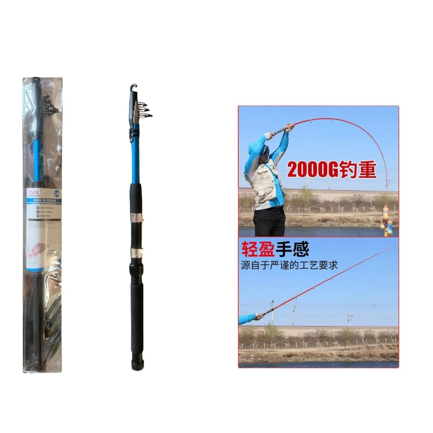 Caña De Pescar Tela De Cuatro Capas De Fibra De Vidrio Azul 3,6 M-1